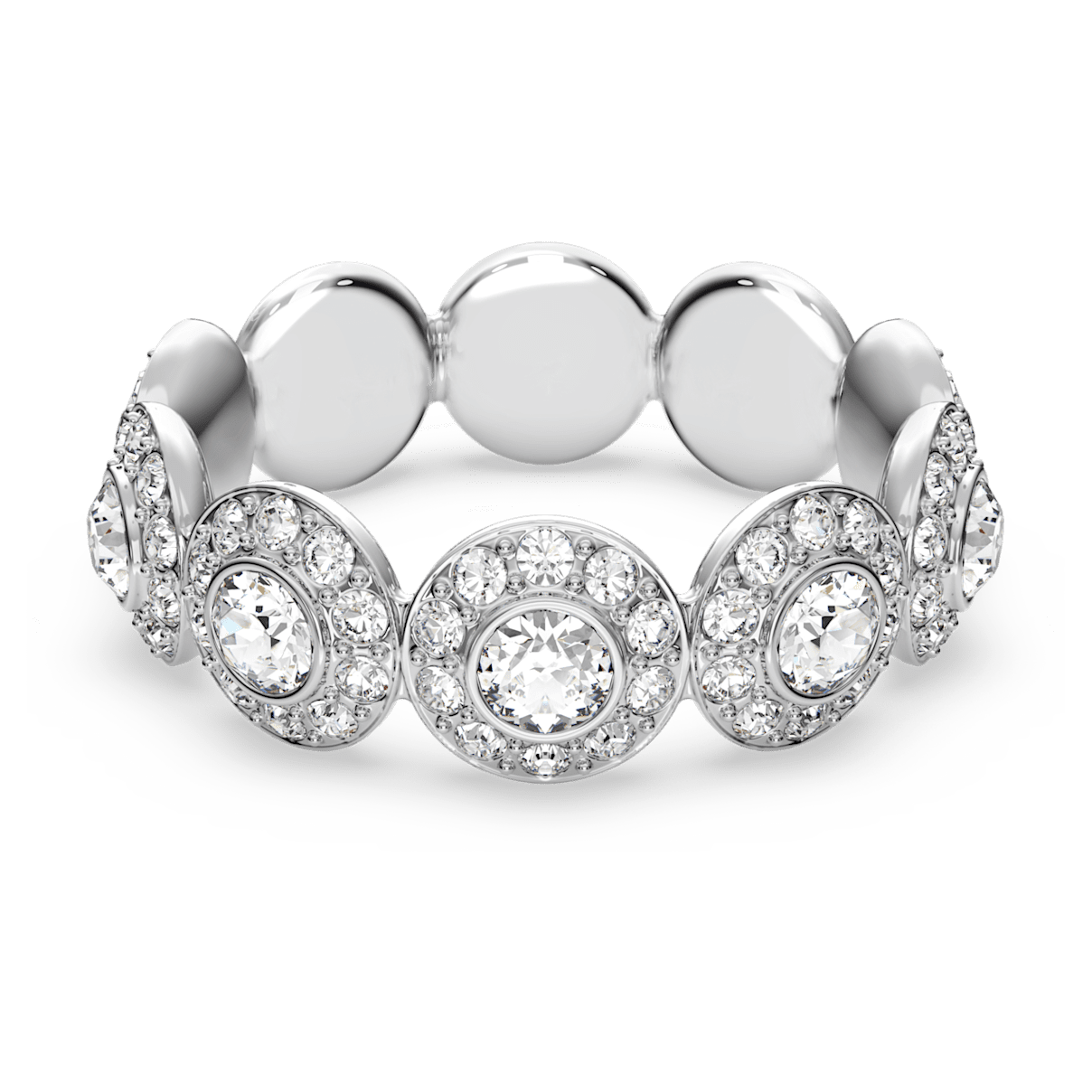 Swarovski Angelic ring, Round cut, Pavé, White, Rhodium plated