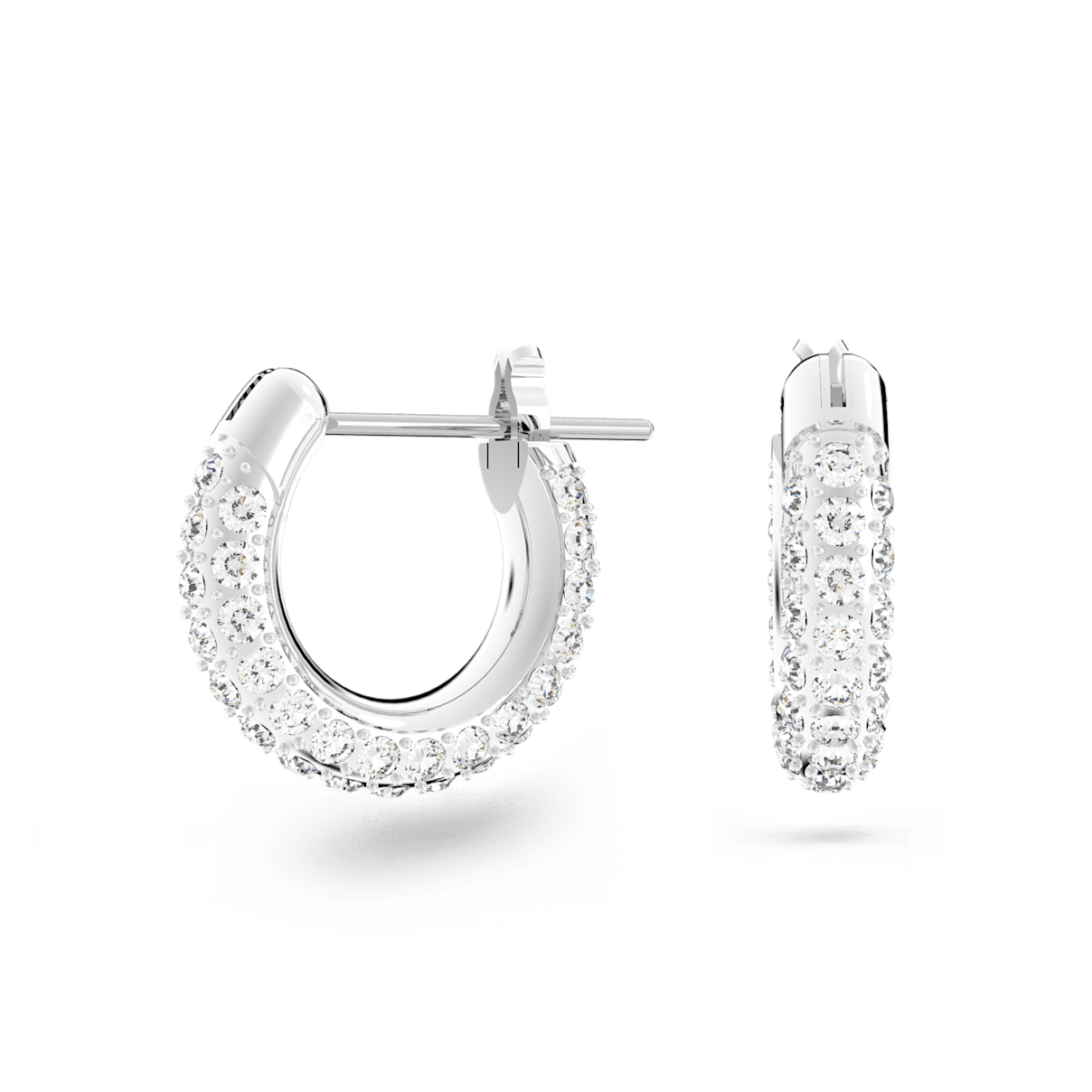 

Swarovski Stone 大圈耳环, 密镶, 小码, 白色, 镀铑
