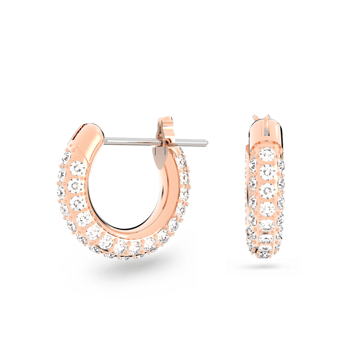 

Swarovski Stone 大圈耳环, 密镶, 小码, 白色, 镀玫瑰金色调