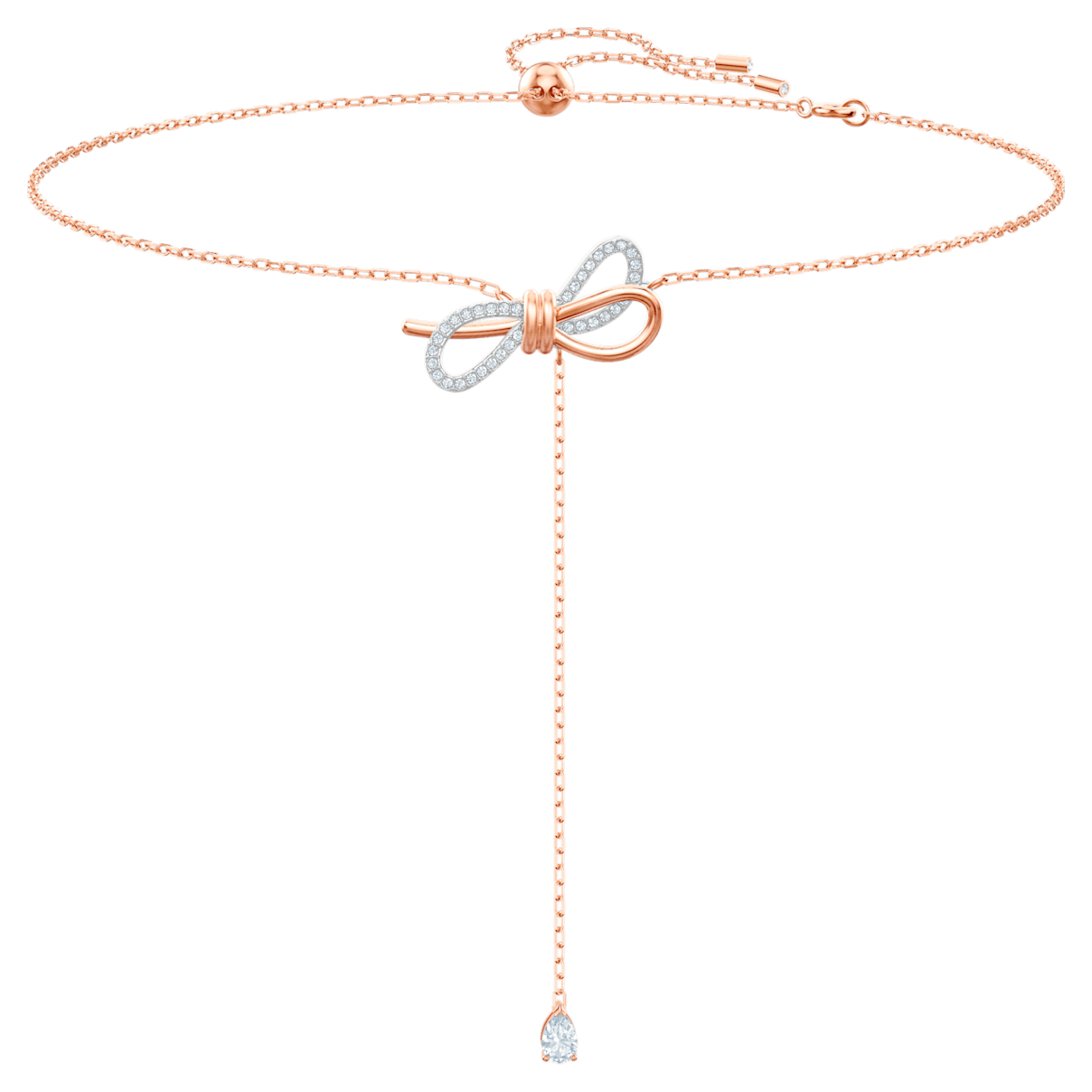 

Swarovski Lifelong Bow 项链, 蝴蝶结, 白色, 混合金属润饰