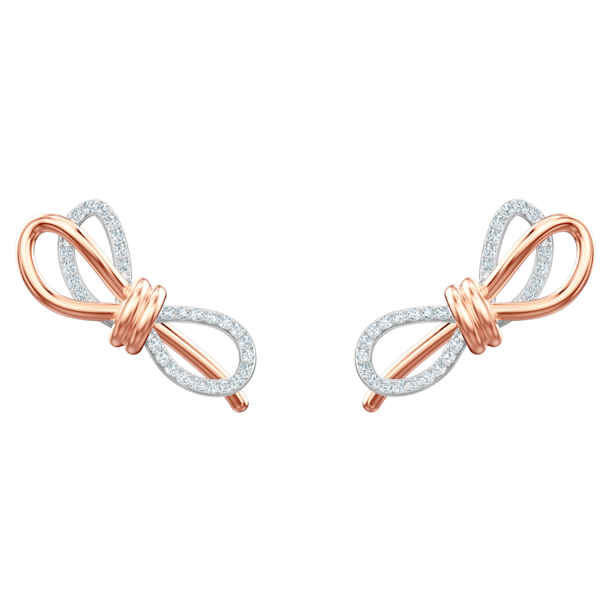 

Swarovski Kolczyki sztyftowe Lifelong Bow, białe, różnobarwne metale