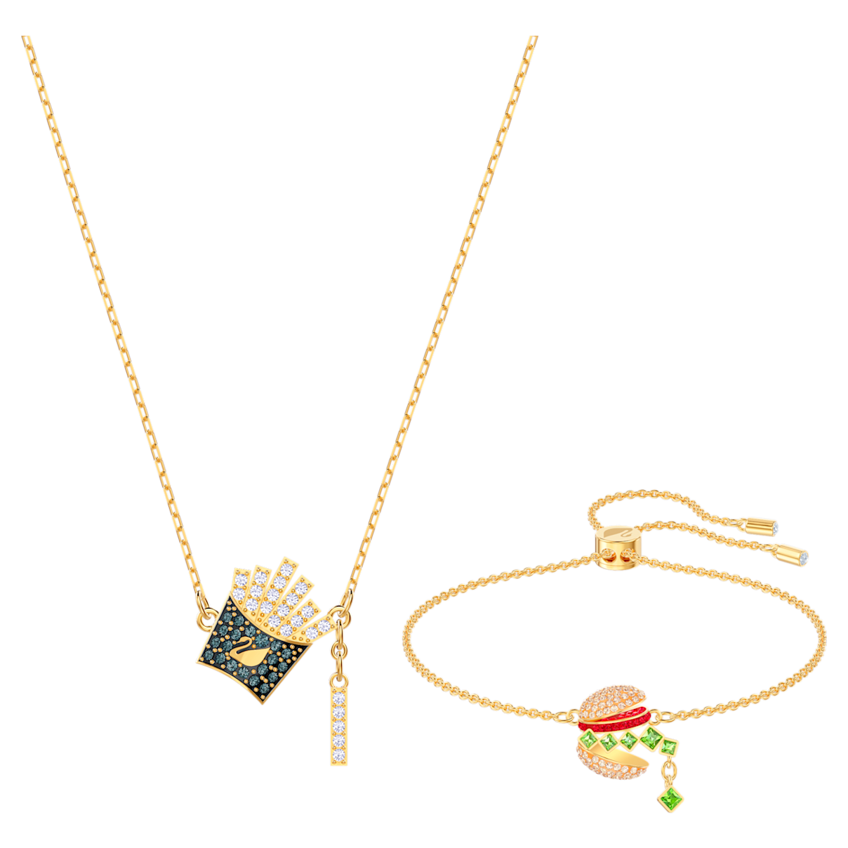 

Swarovski Nicest 套装, 彩色, 鍍金色色調