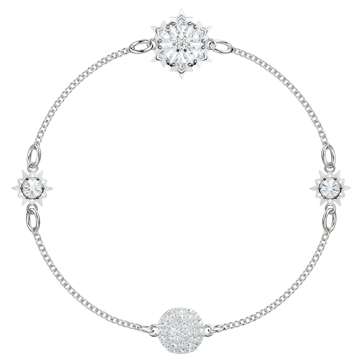

Swarovski Remix Collection strand, Snowflake, White, Rhodium plated