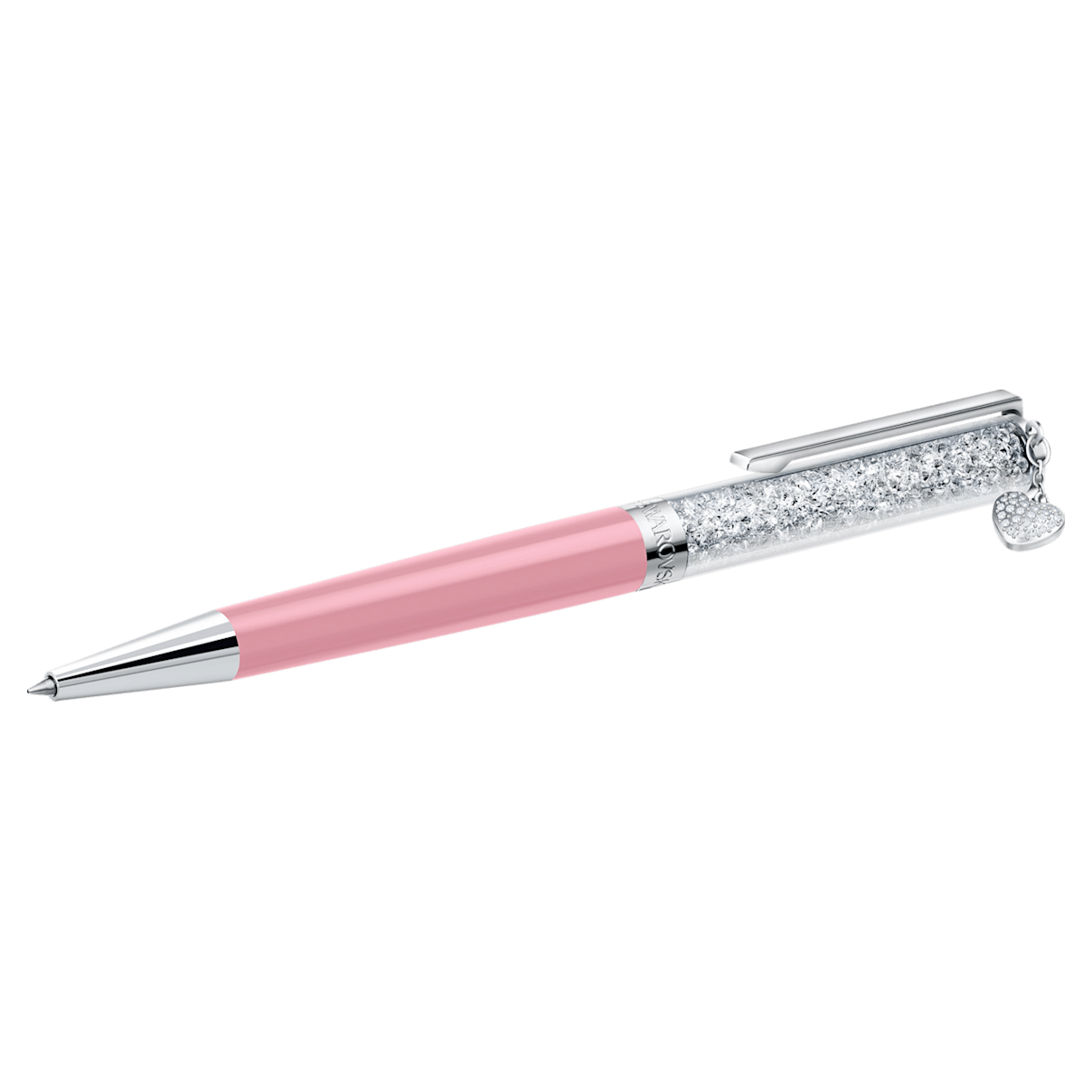 

Swarovski Crystalline ballpoint pen, Heart, Pink, Chrome plated