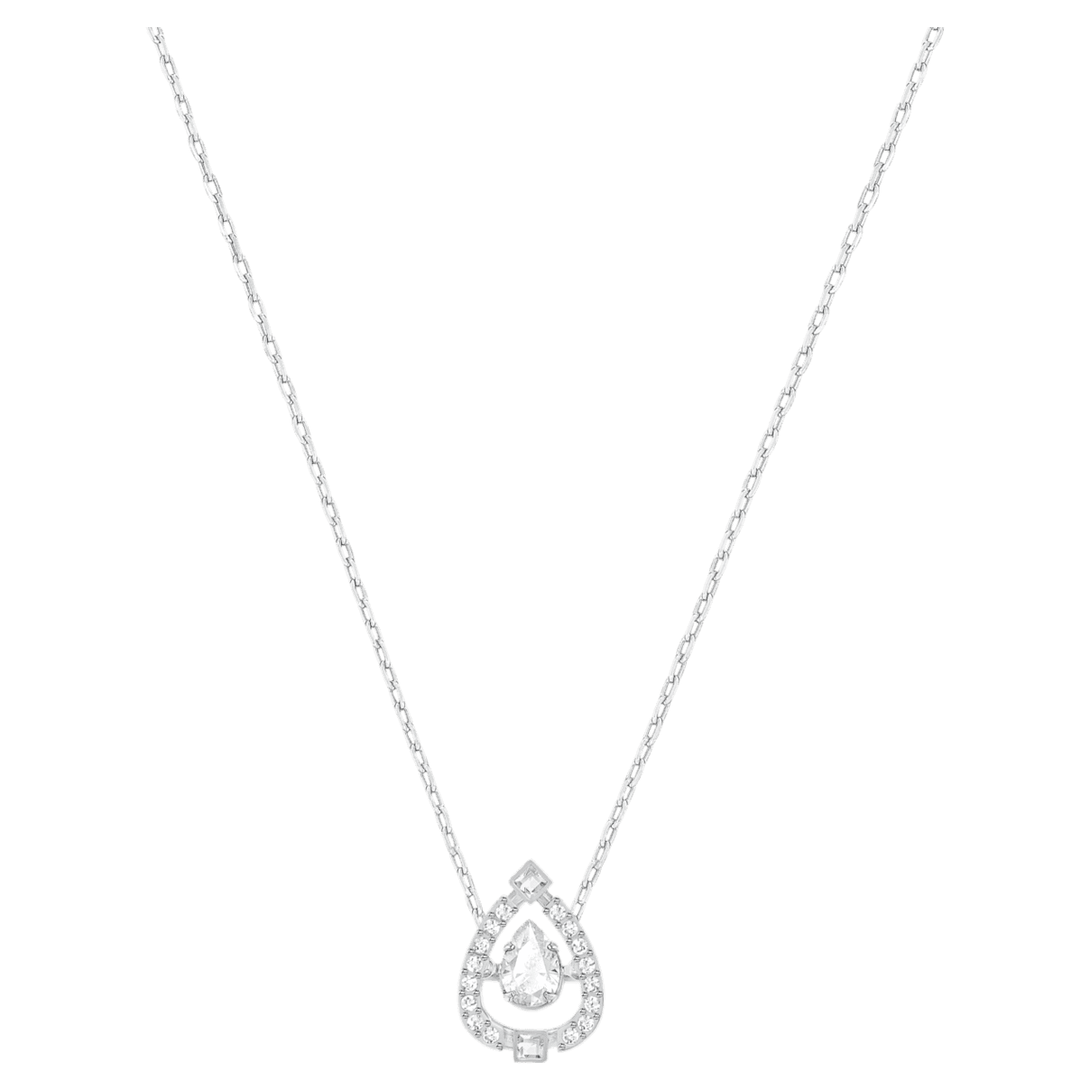 

Swarovski Sparkling Dance 项链, 梨形切割, 白色, 鍍白金色