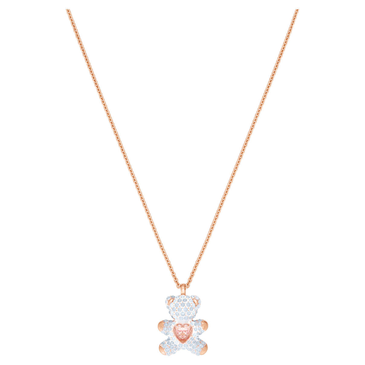 

Swarovski Teddy 链坠, 熊, 白色, 镀玫瑰金色调