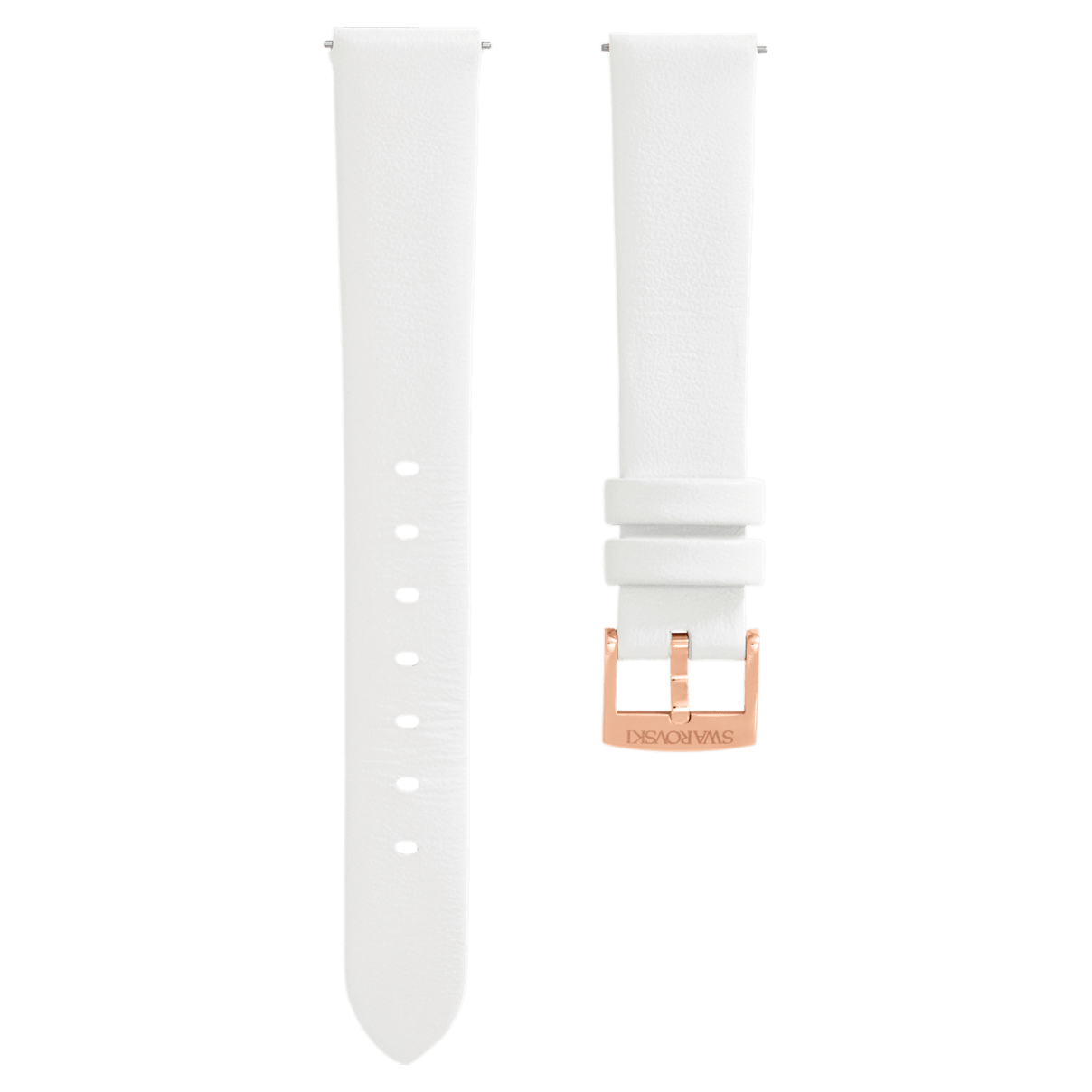 

Swarovski Cinturino per orologio 16mm, Pelle, Bianco, Placcato color oro rosa