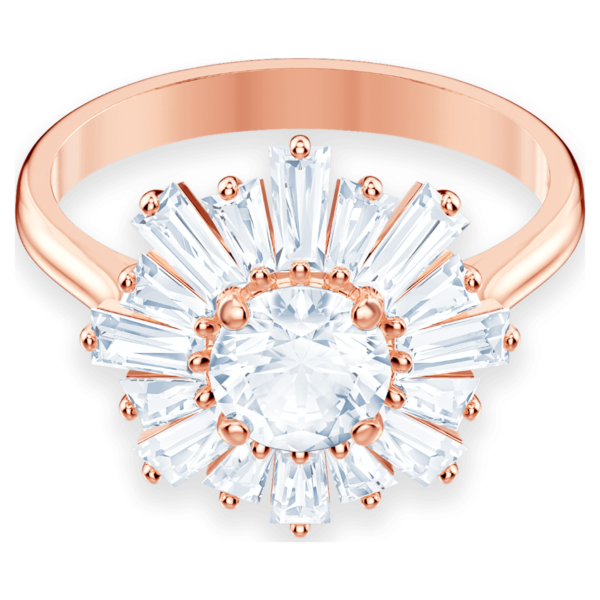 

Swarovski Sunshine 戒指, 混合切割, 太阳, 白色, 镀玫瑰金色调