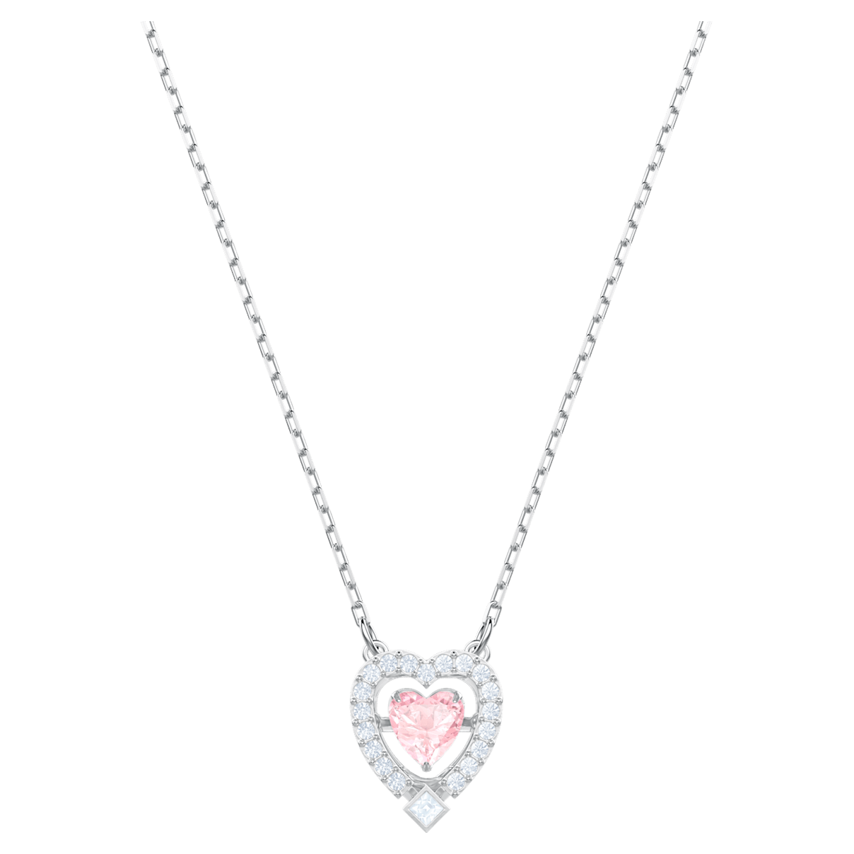 

Swarovski Sparkling Dance necklace, Heart, Pink, Rhodium plated