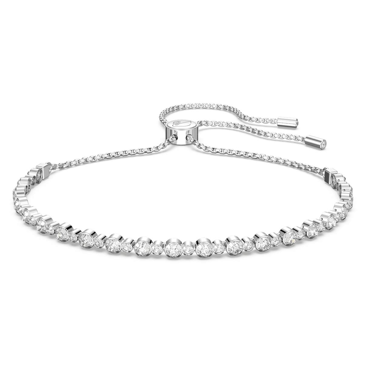 

Swarovski Subtle Trilogy 手链, 圆形切割, 白色, 镀铑
