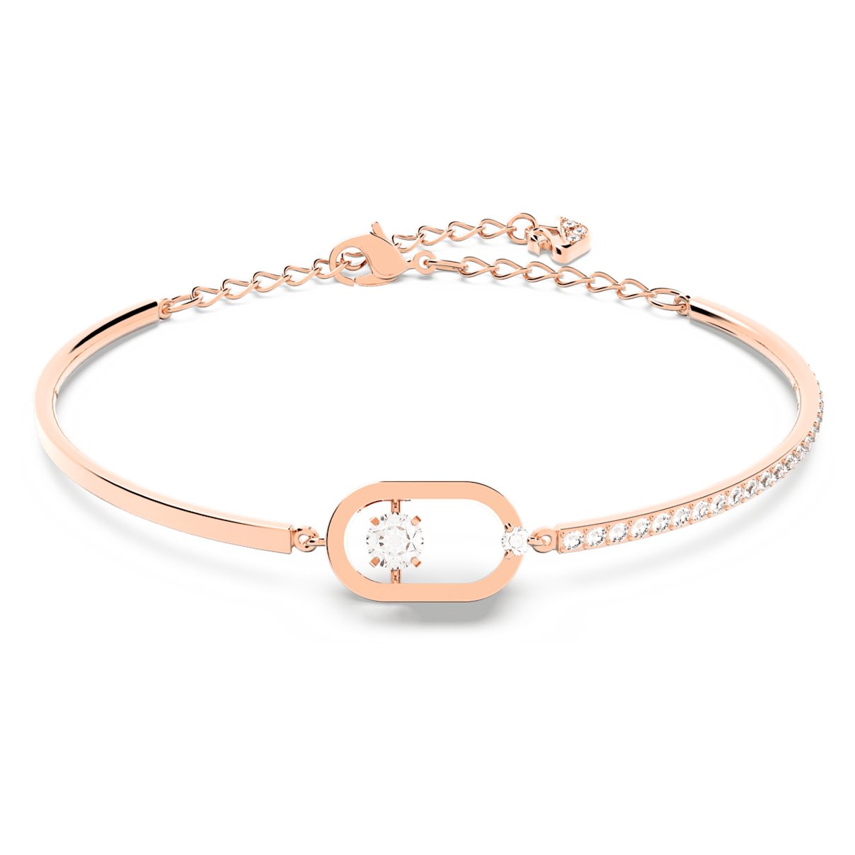 

Swarovski Sparkling Dance 手链, 圆形切割，椭圆形, 白色, 镀玫瑰金色调