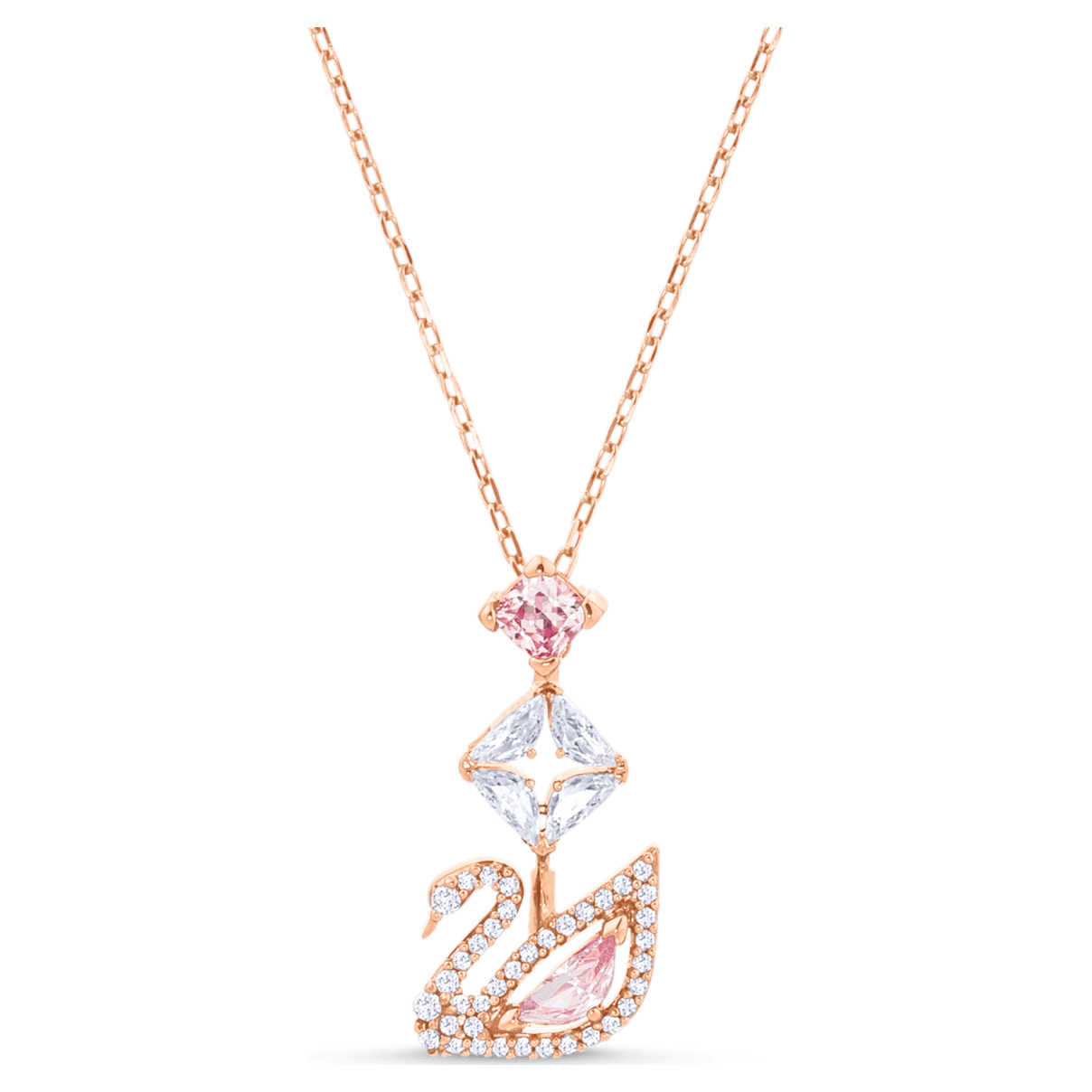 

Swarovski Dazzling Swan Y形项链, 天鹅, 粉红色, 镀玫瑰金色调