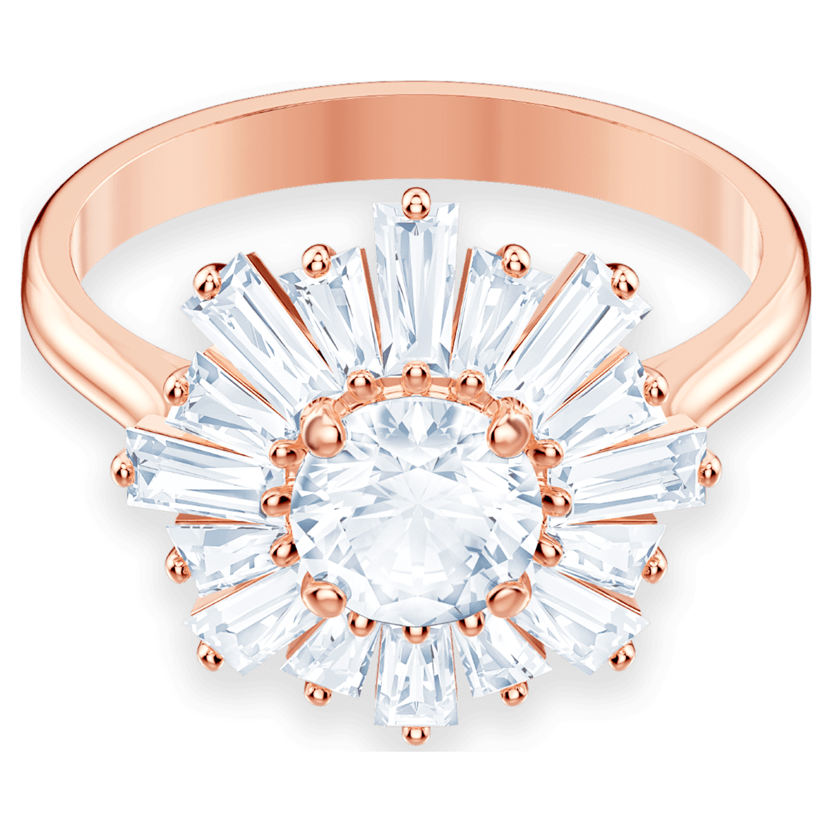 

Swarovski Sunshine 戒指, 混合切割, 太阳, 白色, 镀玫瑰金色调