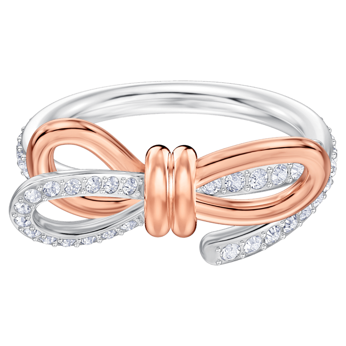 

Swarovski Lifelong Bow ring, Bow, White, Mixed metal finish