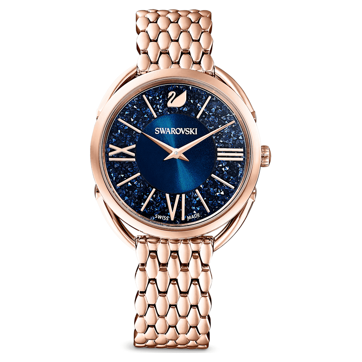 

Swarovski Crystalline Glam 腕表, 瑞士制造, 金属手链, 蓝色, 玫瑰金色调润饰