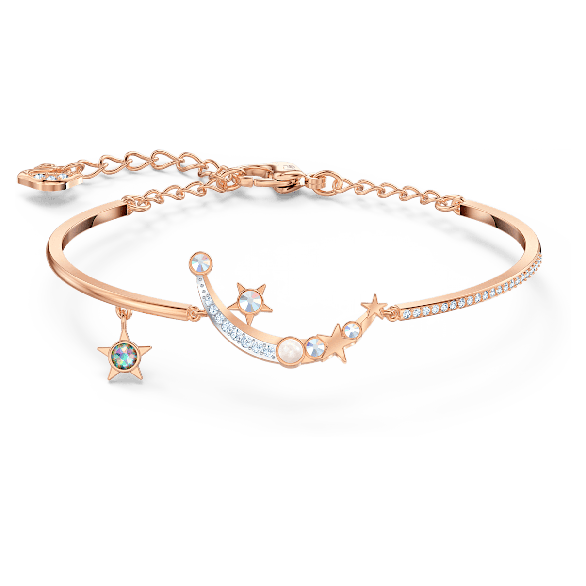 

Swarovski Starry Night 手链, 月、星, 白色, 镀玫瑰金色调