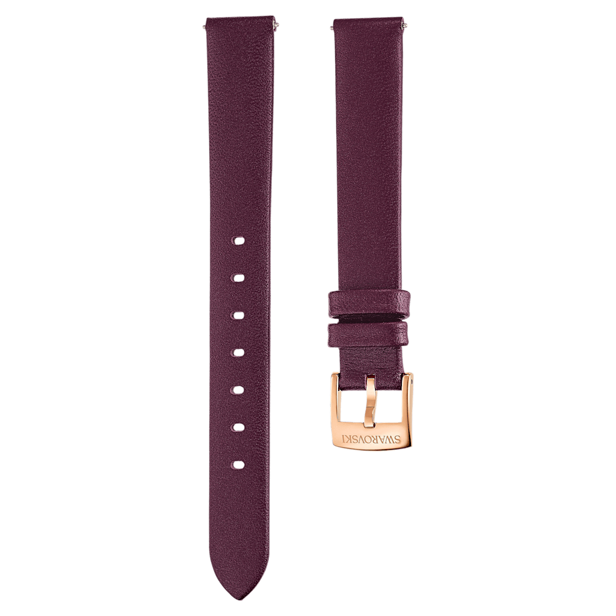 

Swarovski Cinturino per orologio 14mm, Pelle, Viola, Placcato color oro rosa