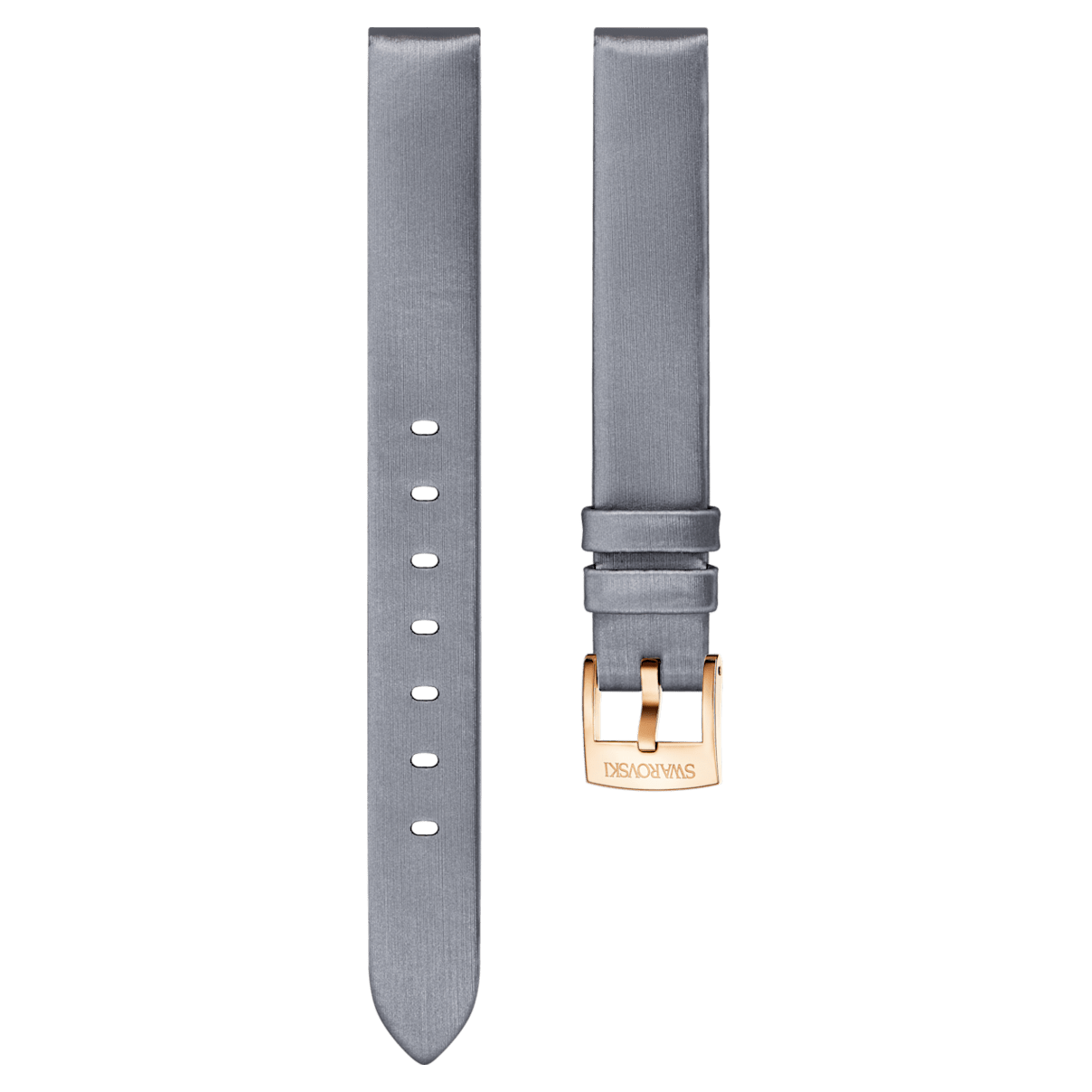 

Swarovski Bracelet de montre 14mm, Soie, Gris, Placage de ton or rosé
