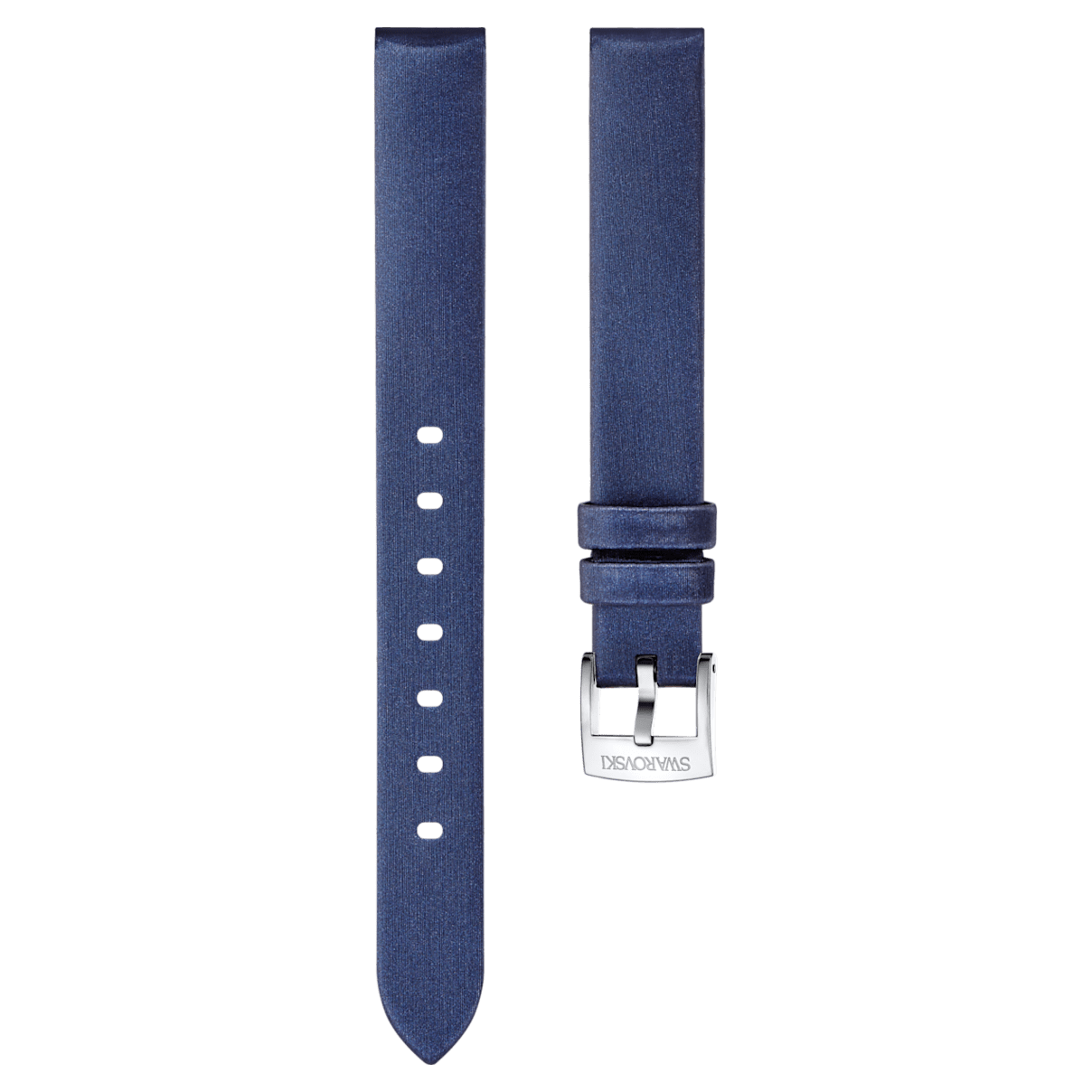Swarovski 13mm Uhrenarmband, Seide, Blau, Edelstahl