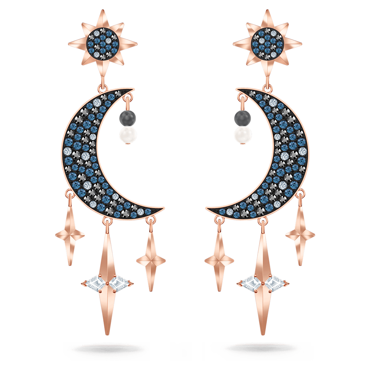 

Swarovski Symbolic ドロップピアス, グラデュエーテッドクリスタル, 月亮和星星, マルチカラー, ローズゴールドトーン・プレーティング