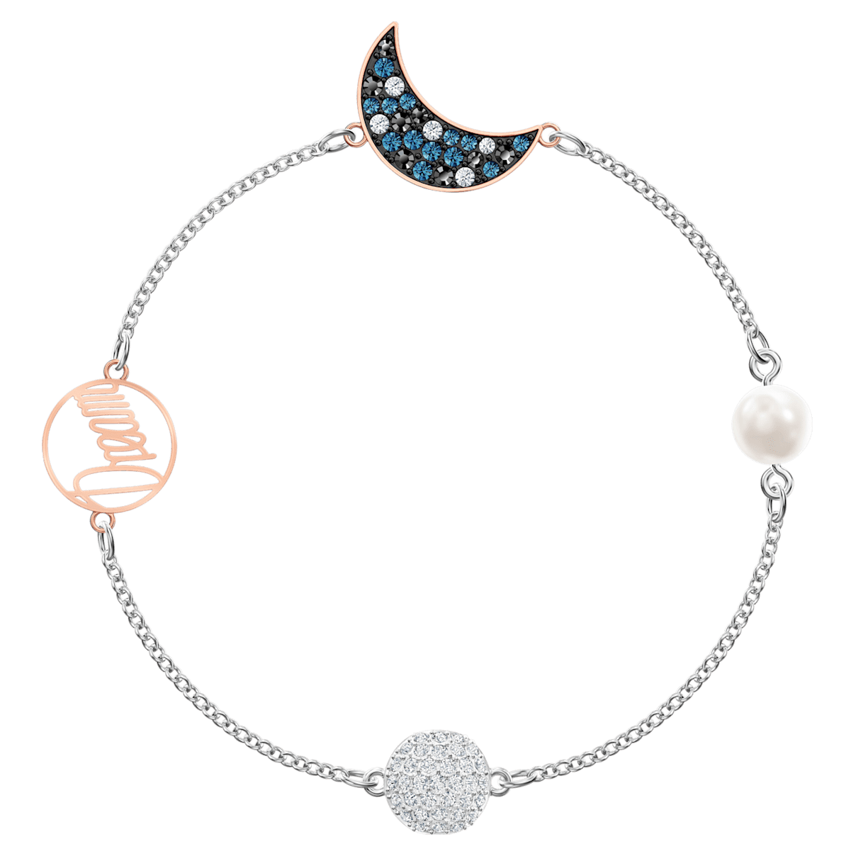 

Swarovski Remix Collection Strand, マグネットクロージャー, 月, ブルー, ミックスメタル仕上げ