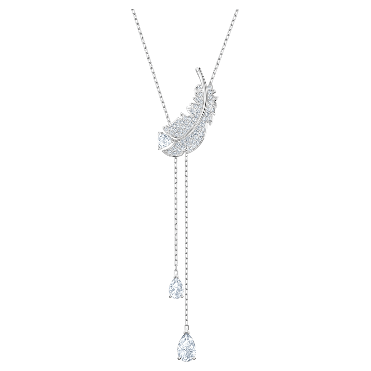 

Swarovski Naszyjnik Nice w kształcie litery Y, biały, powlekany rodem