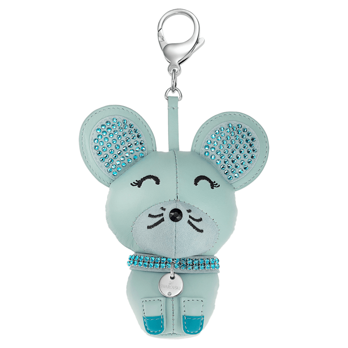 

Swarovski Gip gip bag charm, Blue, Rhodium plated
