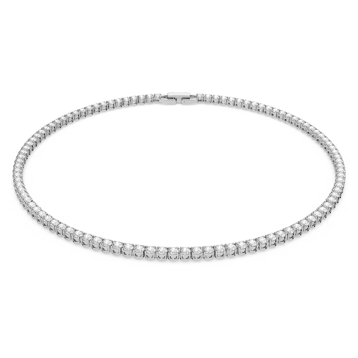 

Swarovski Tennis Deluxe 项链, 圆形切割, 白色, 镀铑
