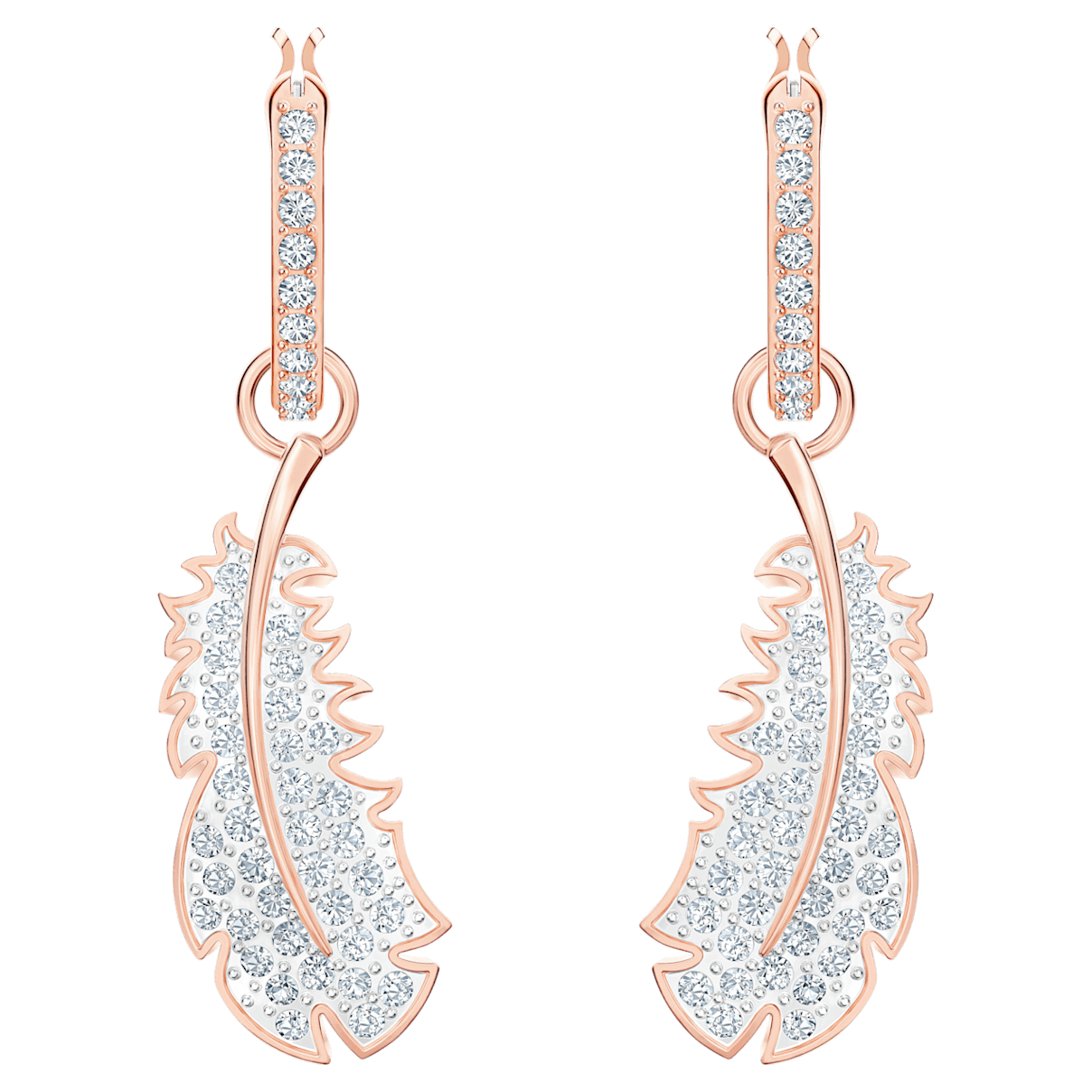 

Swarovski Sztyftowe kolczyki koła Nice, białe, w odcieniu różowego złota