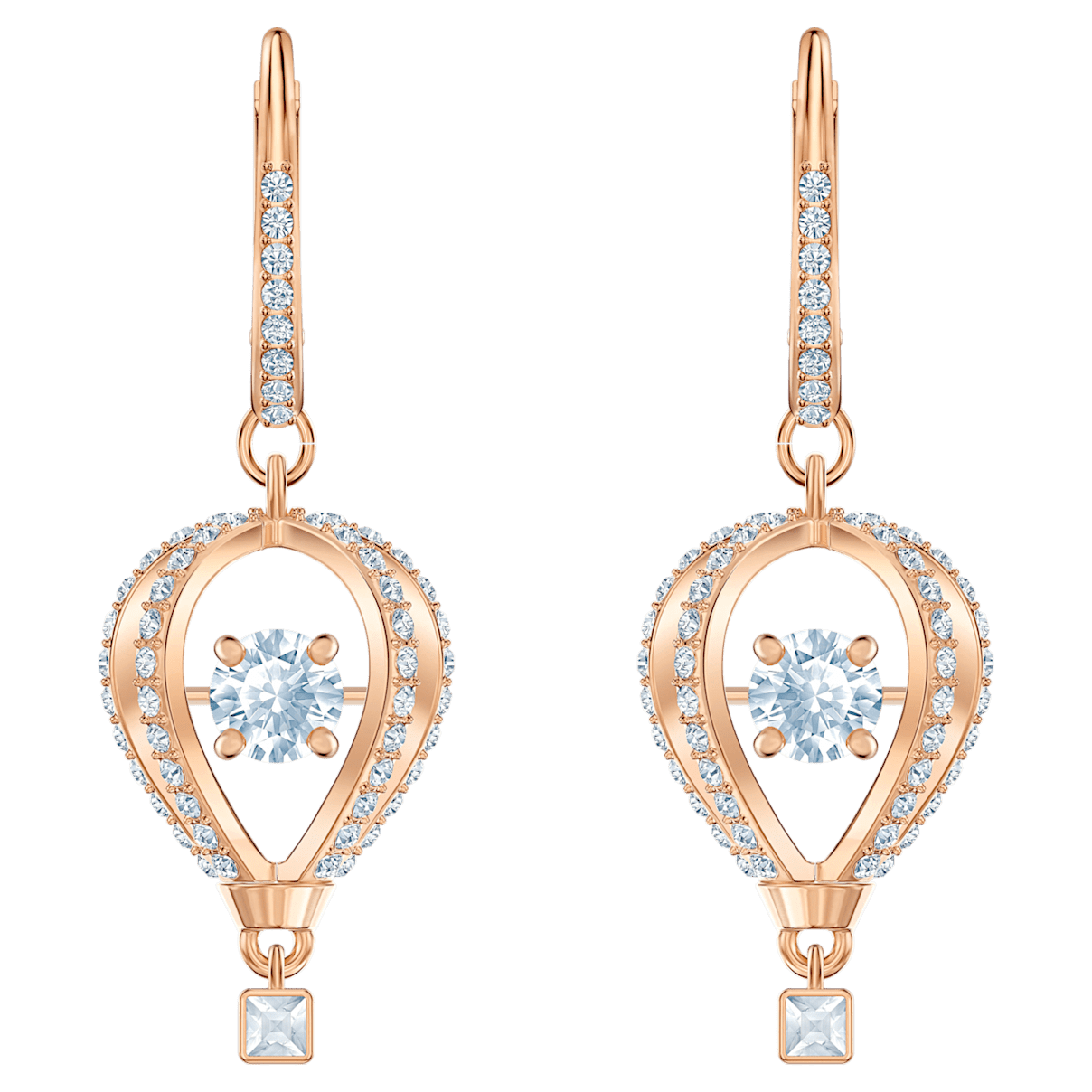 

Swarovski Into the Sky Drop Pierced Earrings, White, Rose-gold tone plated