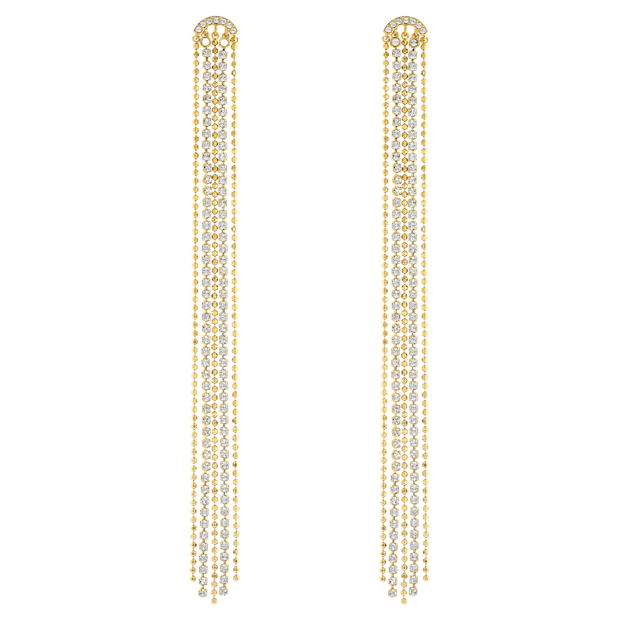 

Swarovski Fit drop earrings, White, Gold-tone plated