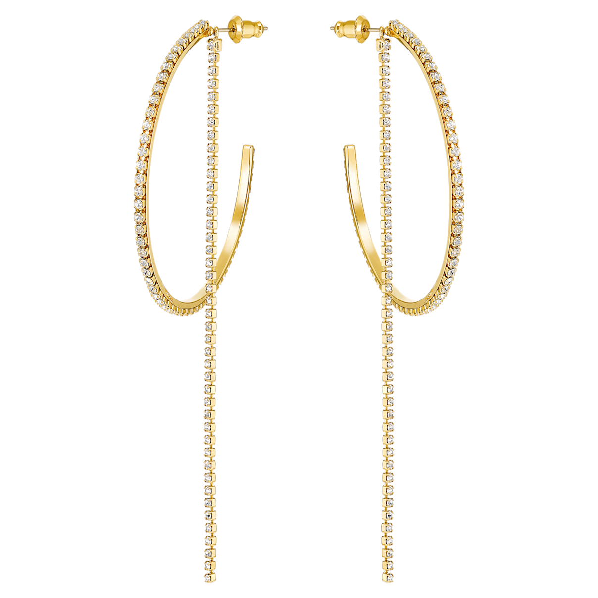 

Swarovski Fit フープピアス, ホワイト, ゴールドトーン・プレーティング