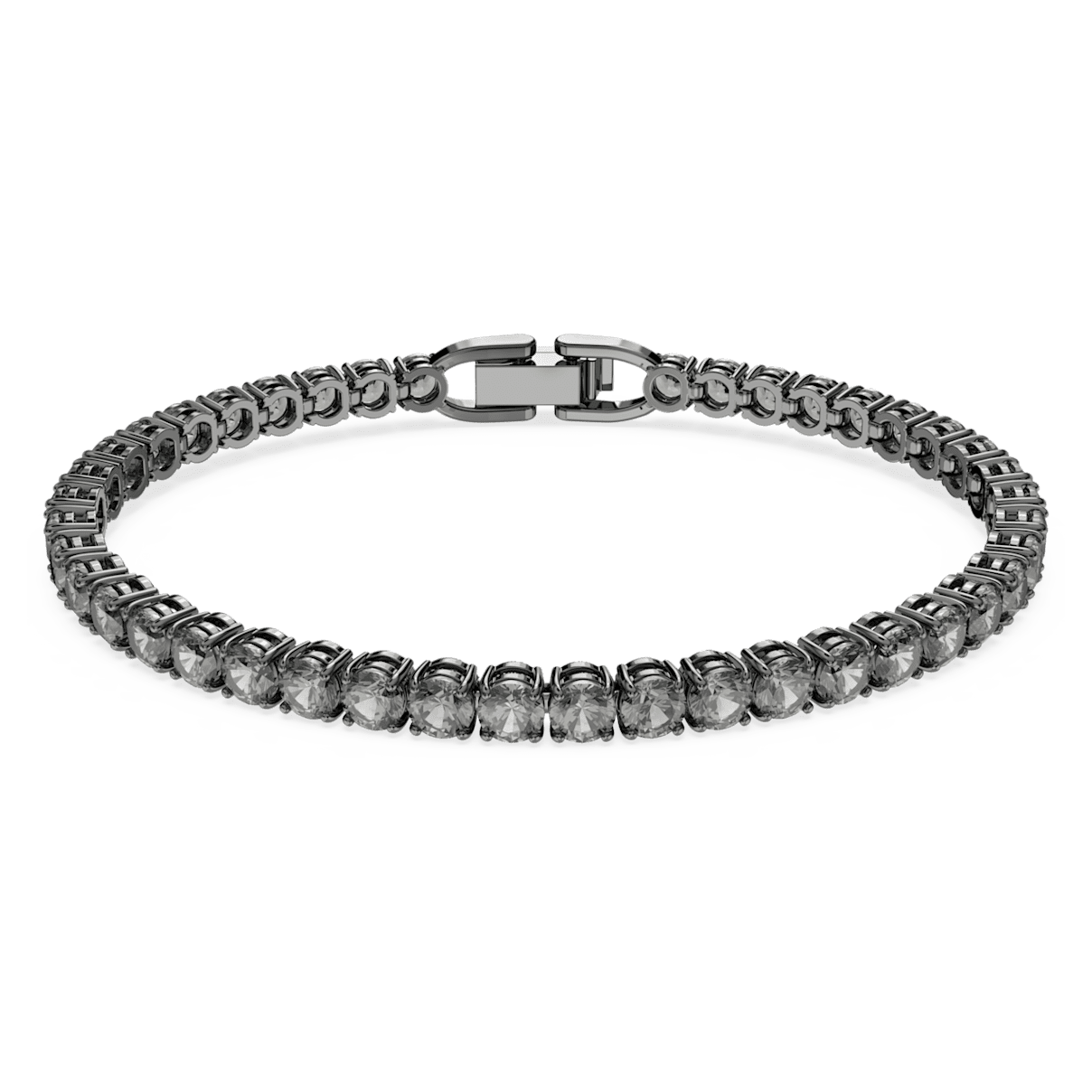 

Swarovski Tennis Deluxe 手链, 圆形切割, 灰色, 镀钌
