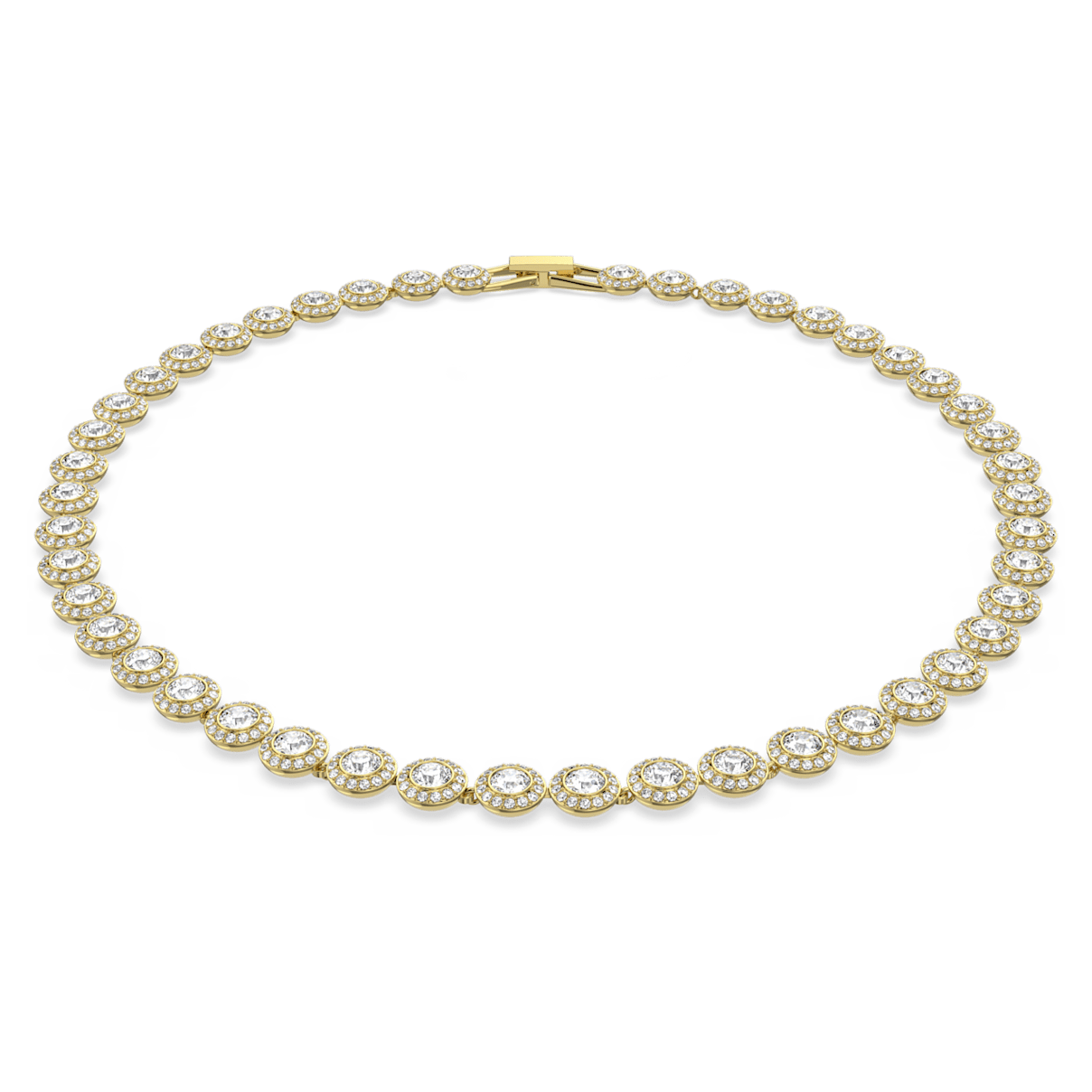 

Swarovski Angelic necklace, Round cut, White, Gold-tone plated