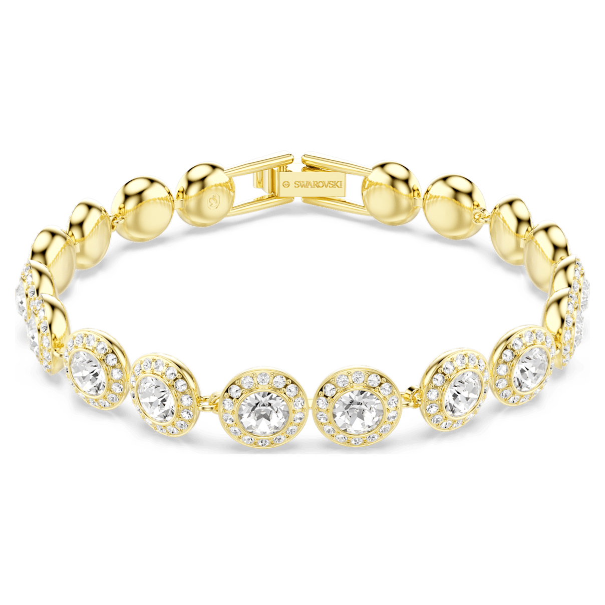 

Swarovski Angelic 手链, 圆形切割, 密镶, 白色, 镀金色调