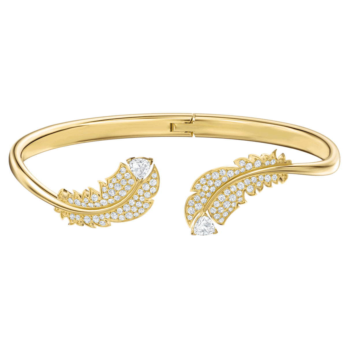 

Swarovski Nice bangle, Feather, White, Gold-tone plated