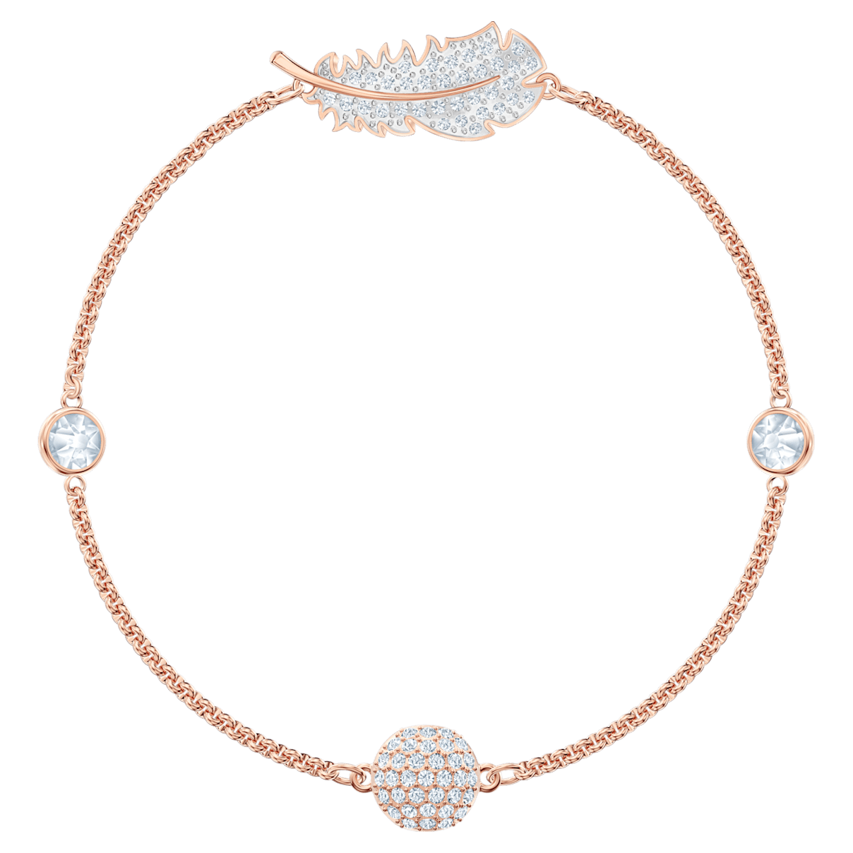 

Swarovski Remix Collection Strand, 磁扣, 羽毛, 白色, 镀玫瑰金色调