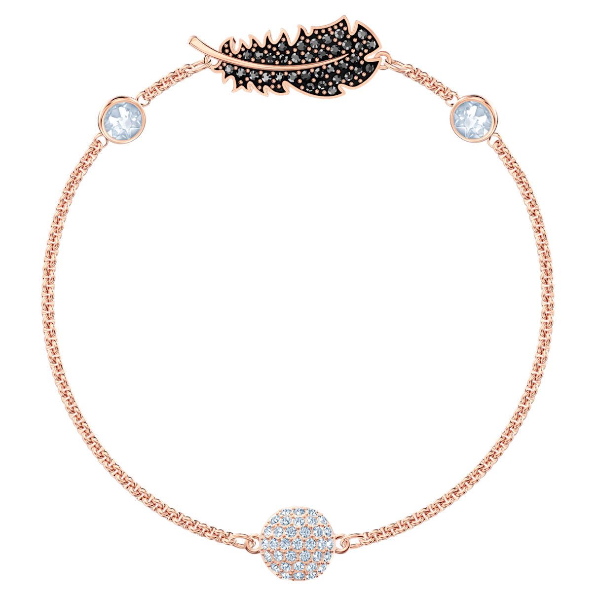 

Swarovski Remix Collection Strand, 磁扣, 羽毛, 黑色, 镀玫瑰金色调