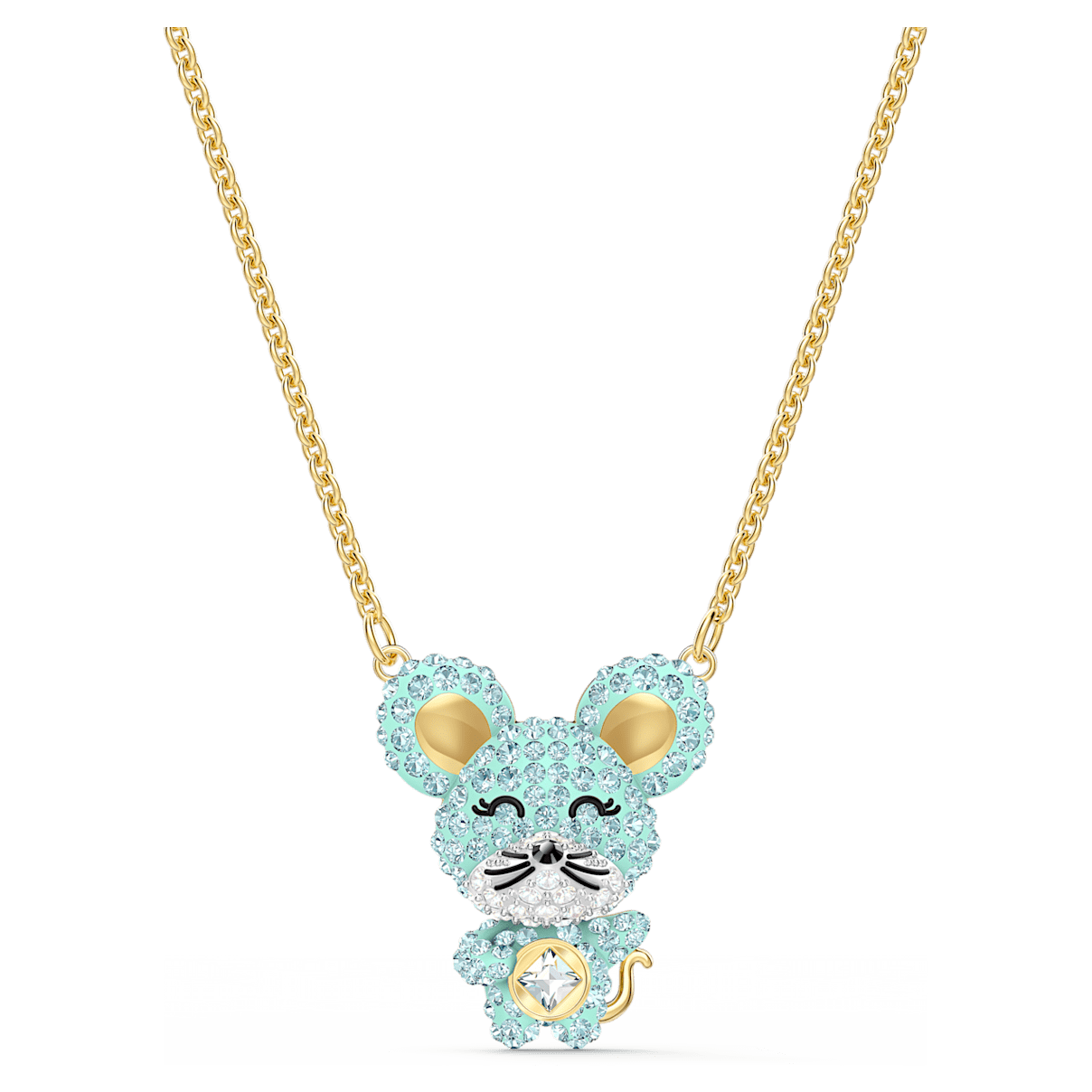 

Swarovski Little 项链, 老鼠, 蓝色, 混合金属润饰