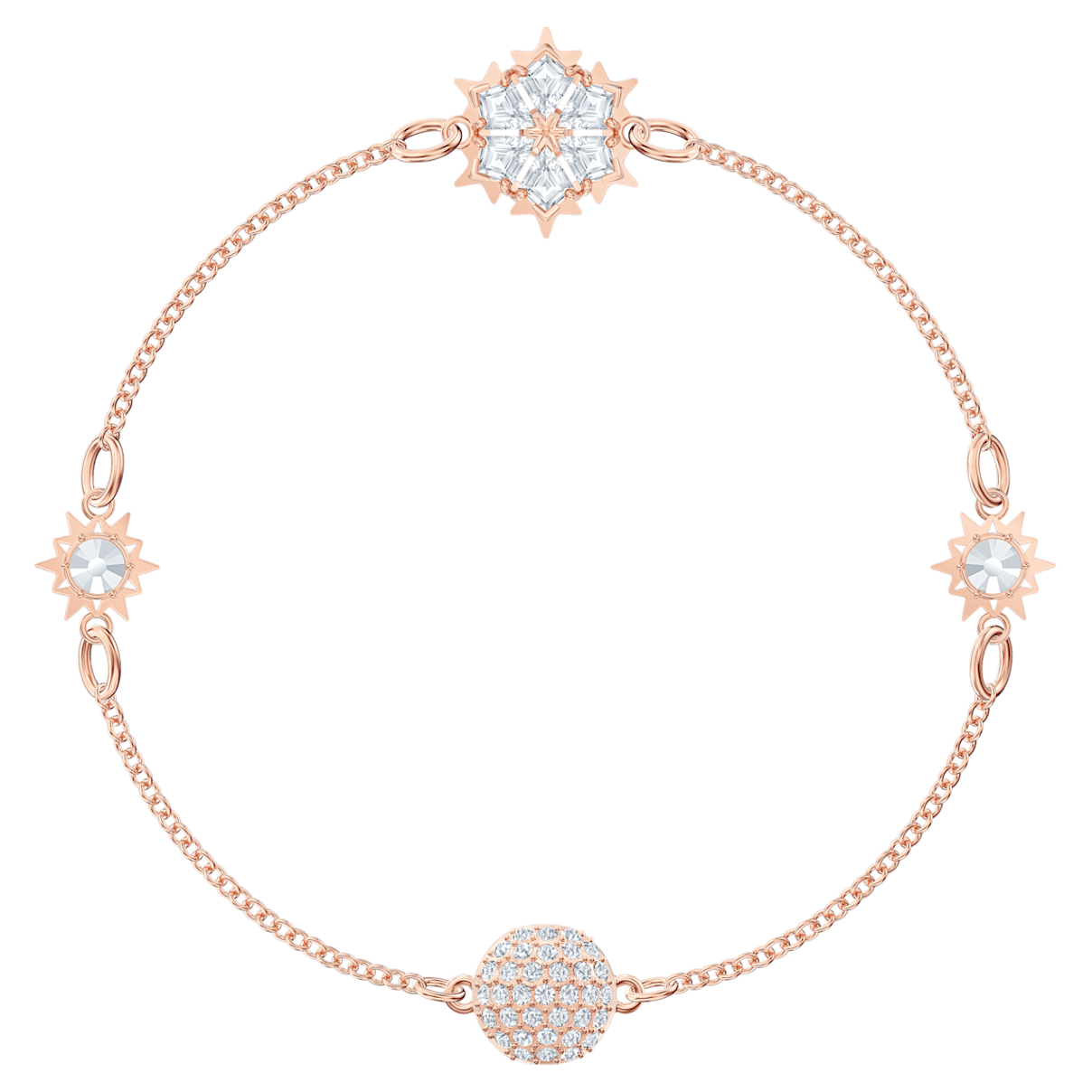 

Swarovski Remix Collection Strand, 磁扣, 雪花, 白色, 镀玫瑰金色调