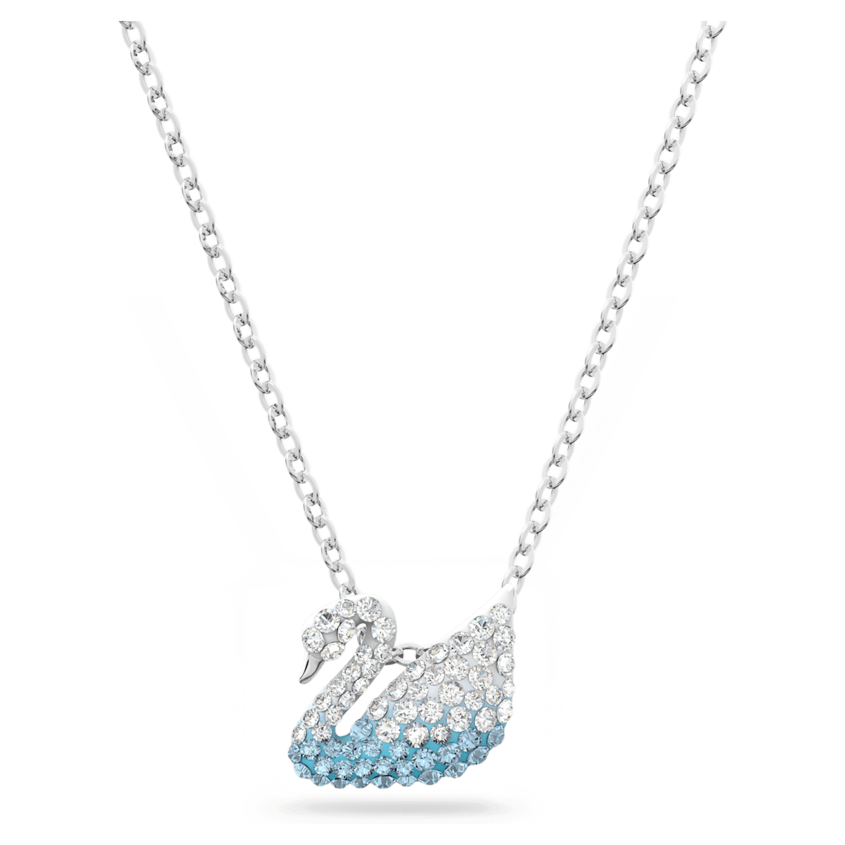 Swarovski Iconic Swan 链坠, 天鹅, 小码, 蓝色, 镀铑