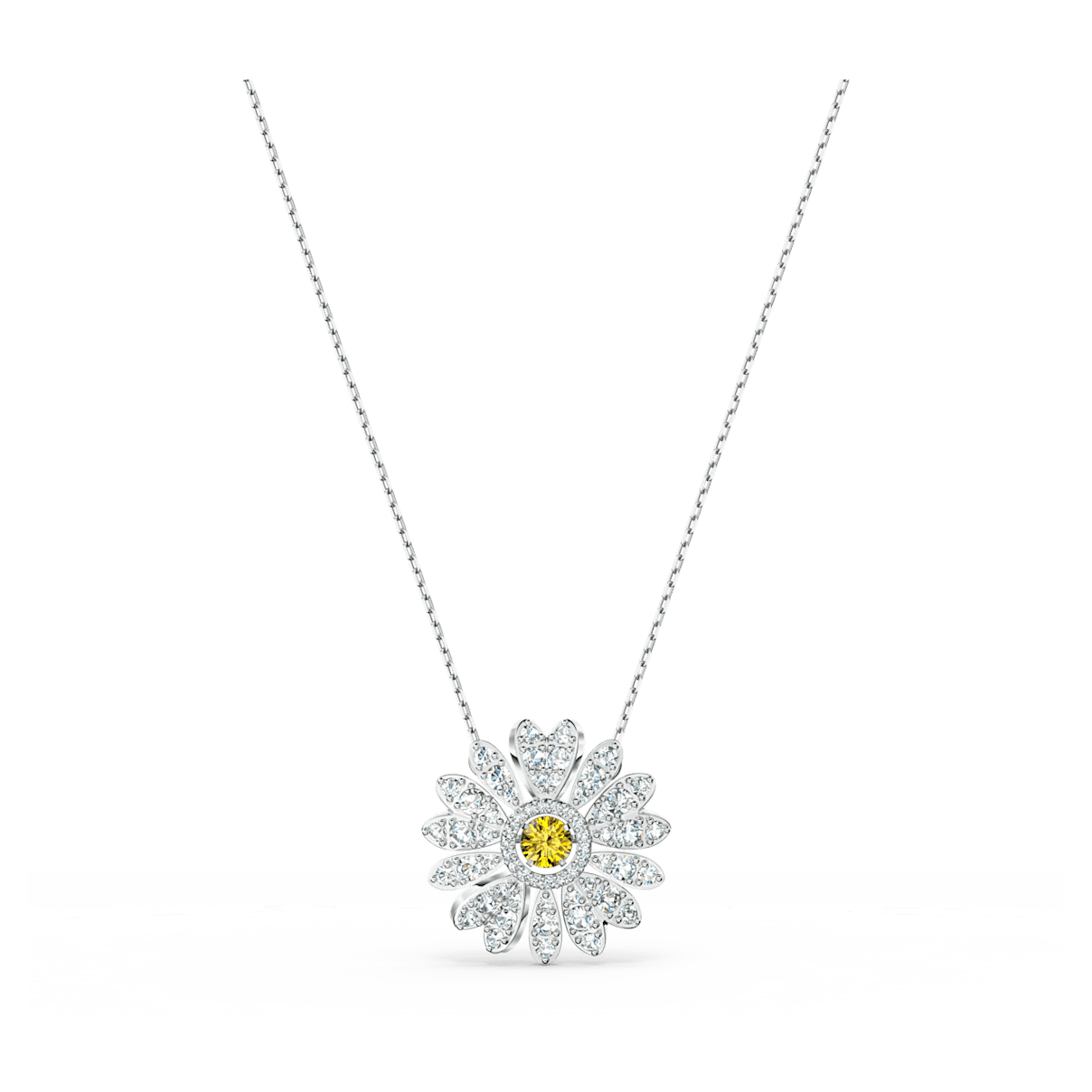 

Swarovski Eternal Flower pendant, Flower, Yellow, Rhodium plated