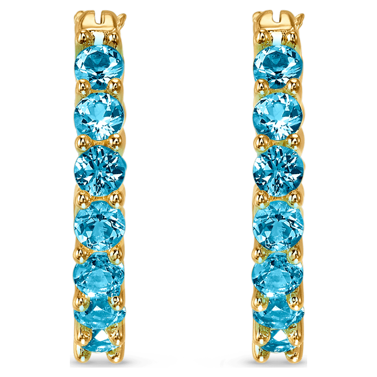 

Swarovski Vittore 大圈耳环, 圆形切割, 蓝色, 镀金色调