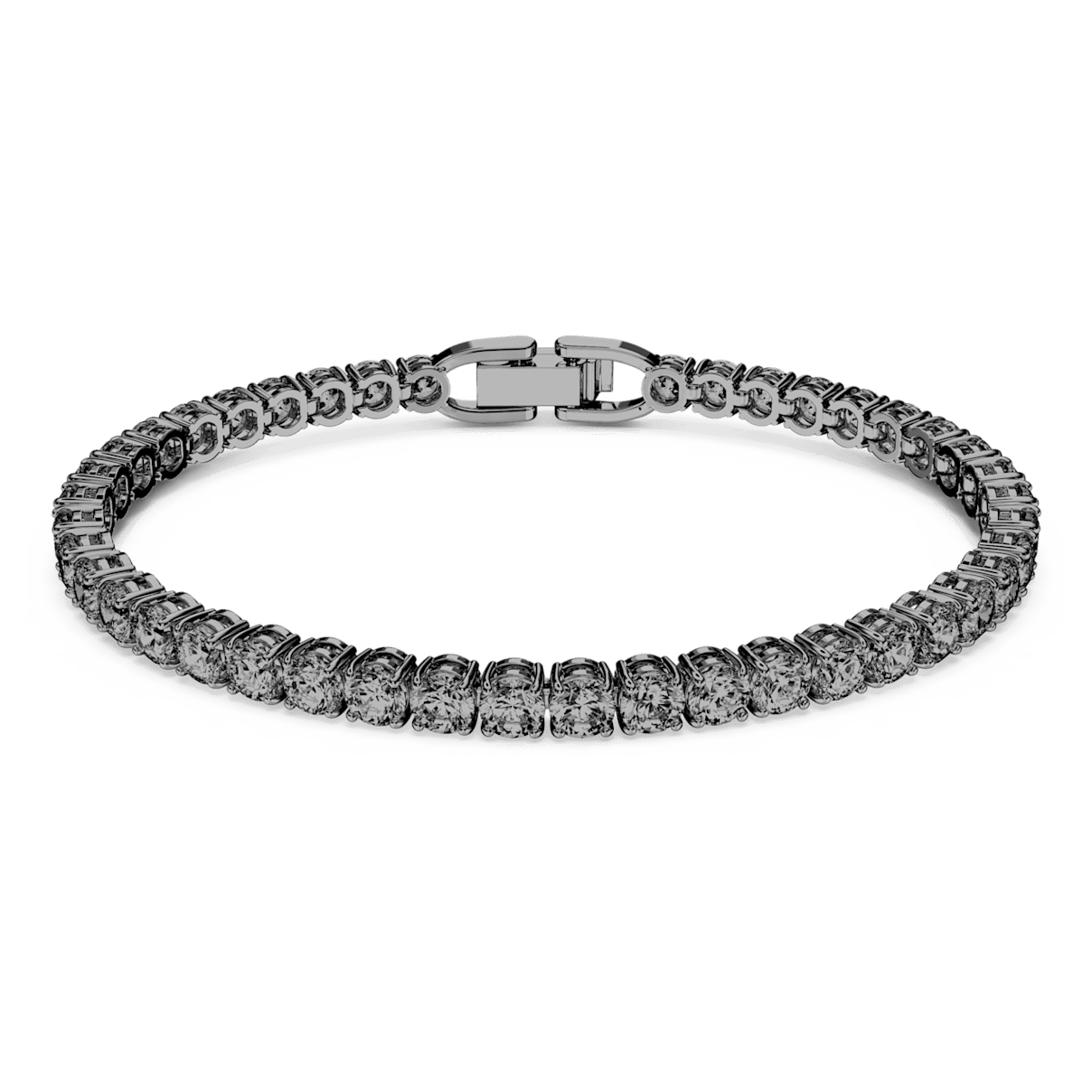 

Swarovski Tennis Deluxe 手链, 圆形切割, 灰色, 镀钌