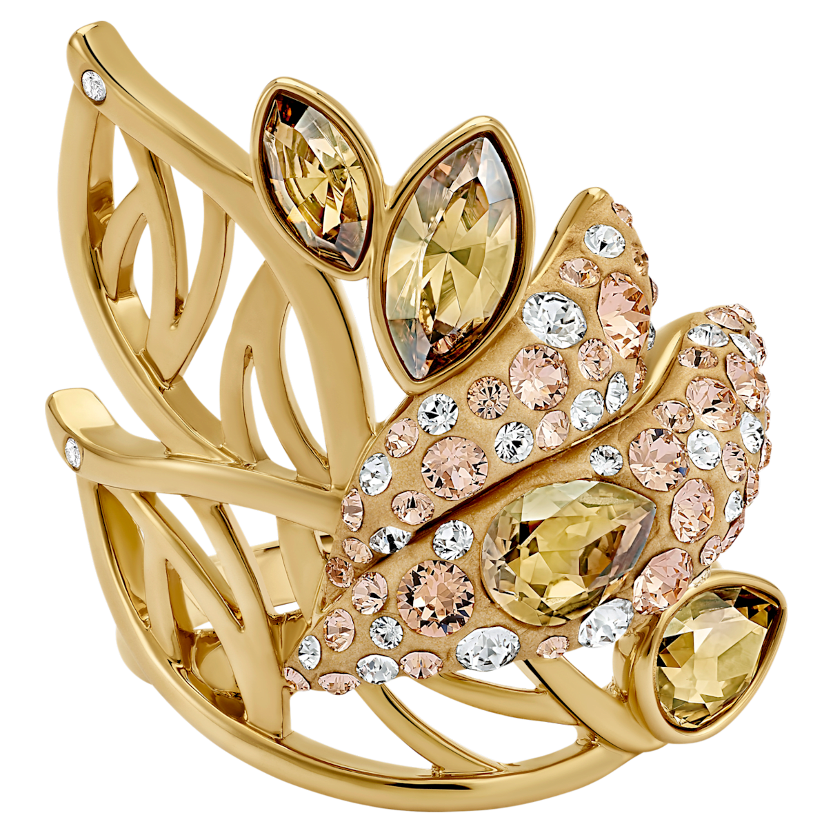 

Swarovski Pierścionek koktajlowy Graceful Bloom, brązowy, w odcieniu złota