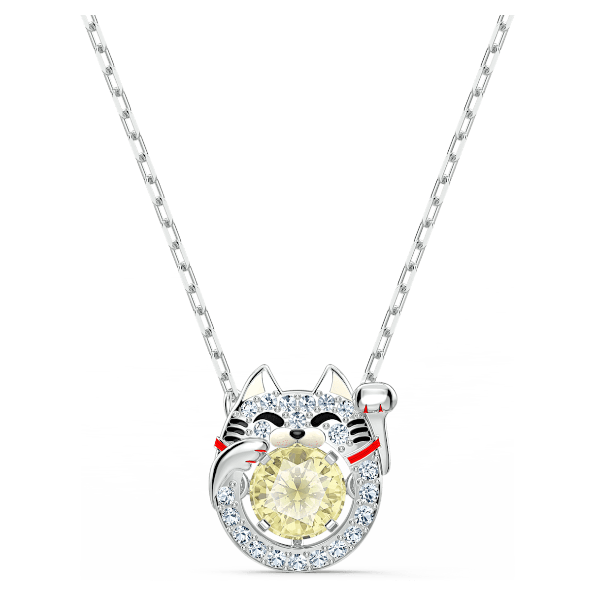 

Swarovski Sparkling Dance necklace, Cat, Multicolored, Rhodium plated