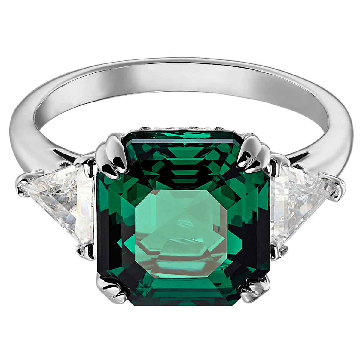 

Swarovski Attract Trilogy リング, オクタゴンカット, グリーン, ロジウム・プレーティング