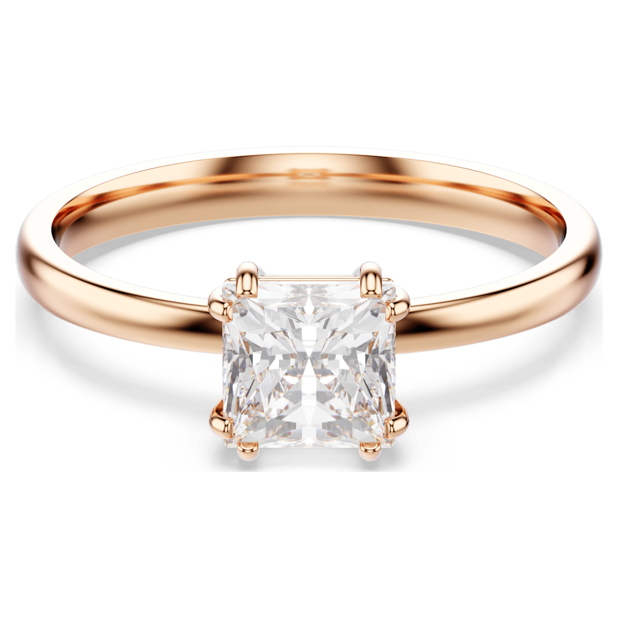 

Swarovski Attract ring, Square cut, White, Rose gold-tone plated