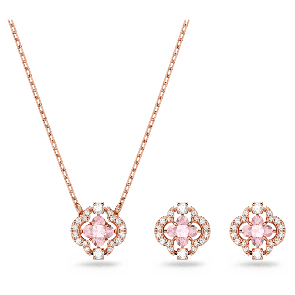 

Swarovski Sparkling Dance 套装, 混合切割, 幸运草, 粉红色, 镀玫瑰金色调