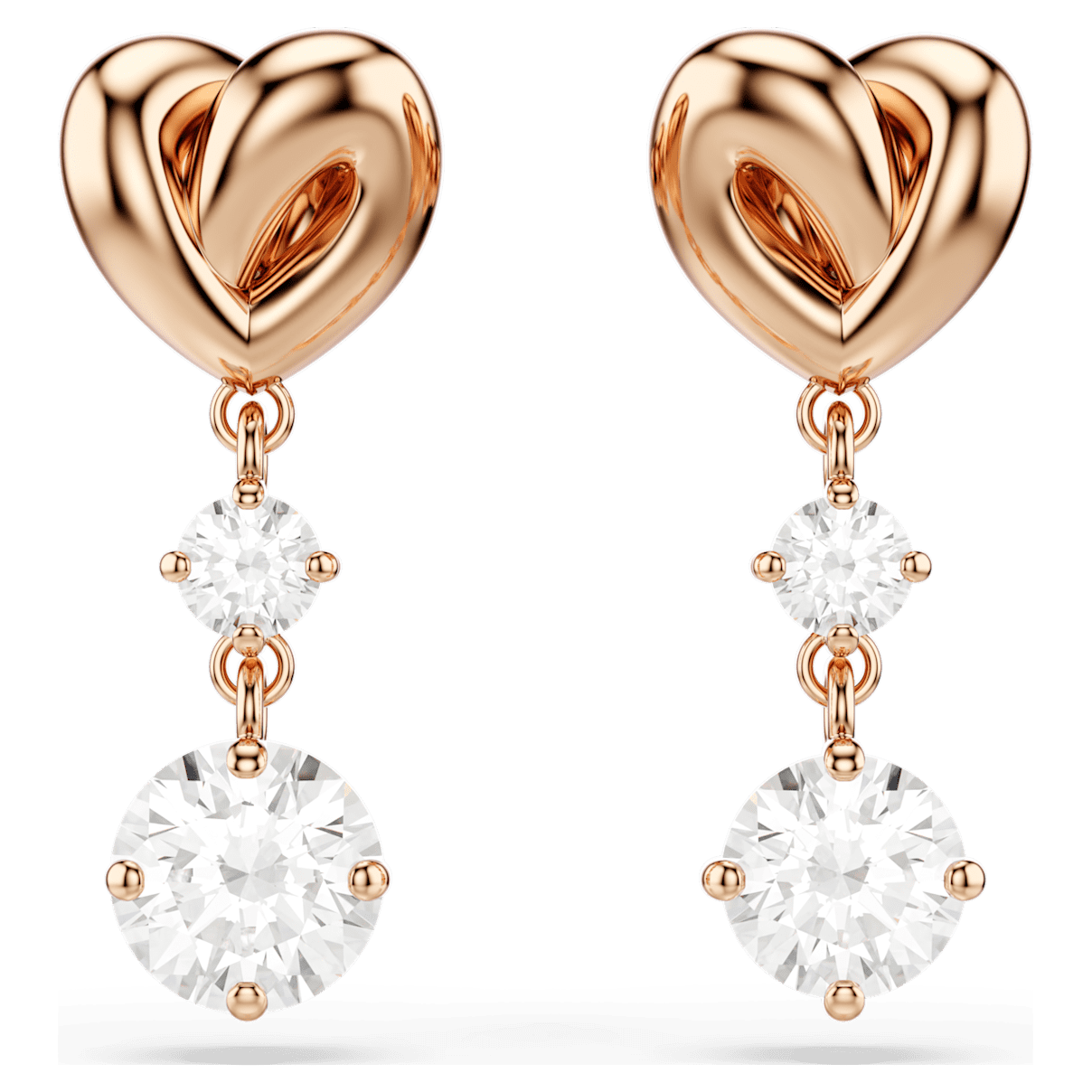 

Swarovski Lifelong Heart 水滴形耳环, 心形, 白色, 镀玫瑰金色调